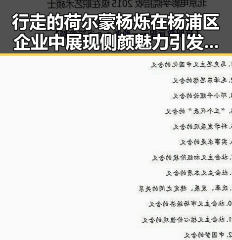 行走的荷尔蒙杨烁在杨浦区企业中展现侧颜魅力引发热议
