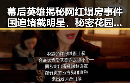 幕后英雄揭秘网红塌房事件围追堵截明星，秘密花园中的真相曝光
